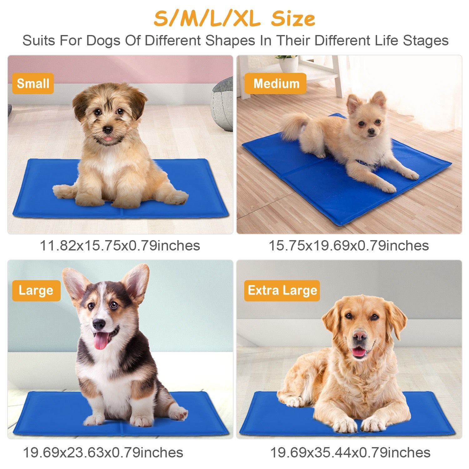 d0101h7xb7t Pet Dog Cooling Mat Pressure Activated Gel Self Cooling Mat Pad Pet Cooling Bed Mats Portable Pet Cooling Blanket XL Size - Image 2