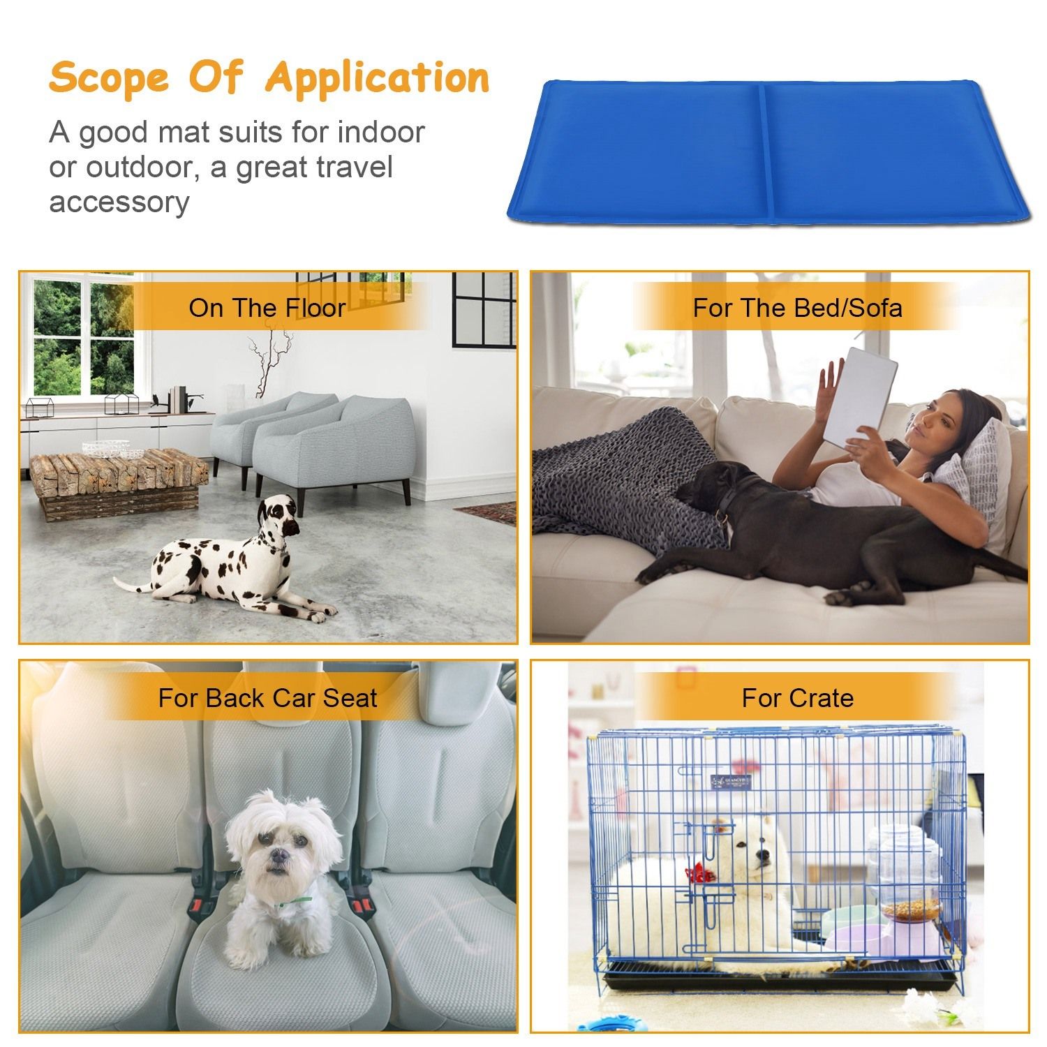 d0101h7xb7t Pet Dog Cooling Mat Pressure Activated Gel Self Cooling Mat Pad Pet Cooling Bed Mats Portable Pet Cooling Blanket XL Size - Image 3