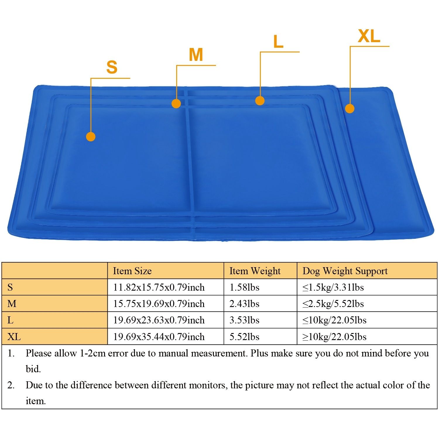 d0101h7xb7t Pet Dog Cooling Mat Pressure Activated Gel Self Cooling Mat Pad Pet Cooling Bed Mats Portable Pet Cooling Blanket XL Size - Image 4