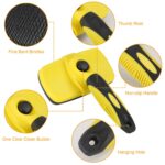 Self Cleaning Slicker Brush Pets Dogs Grooming Shedding Tools Pet Hair Grooming Remover - Image 2
