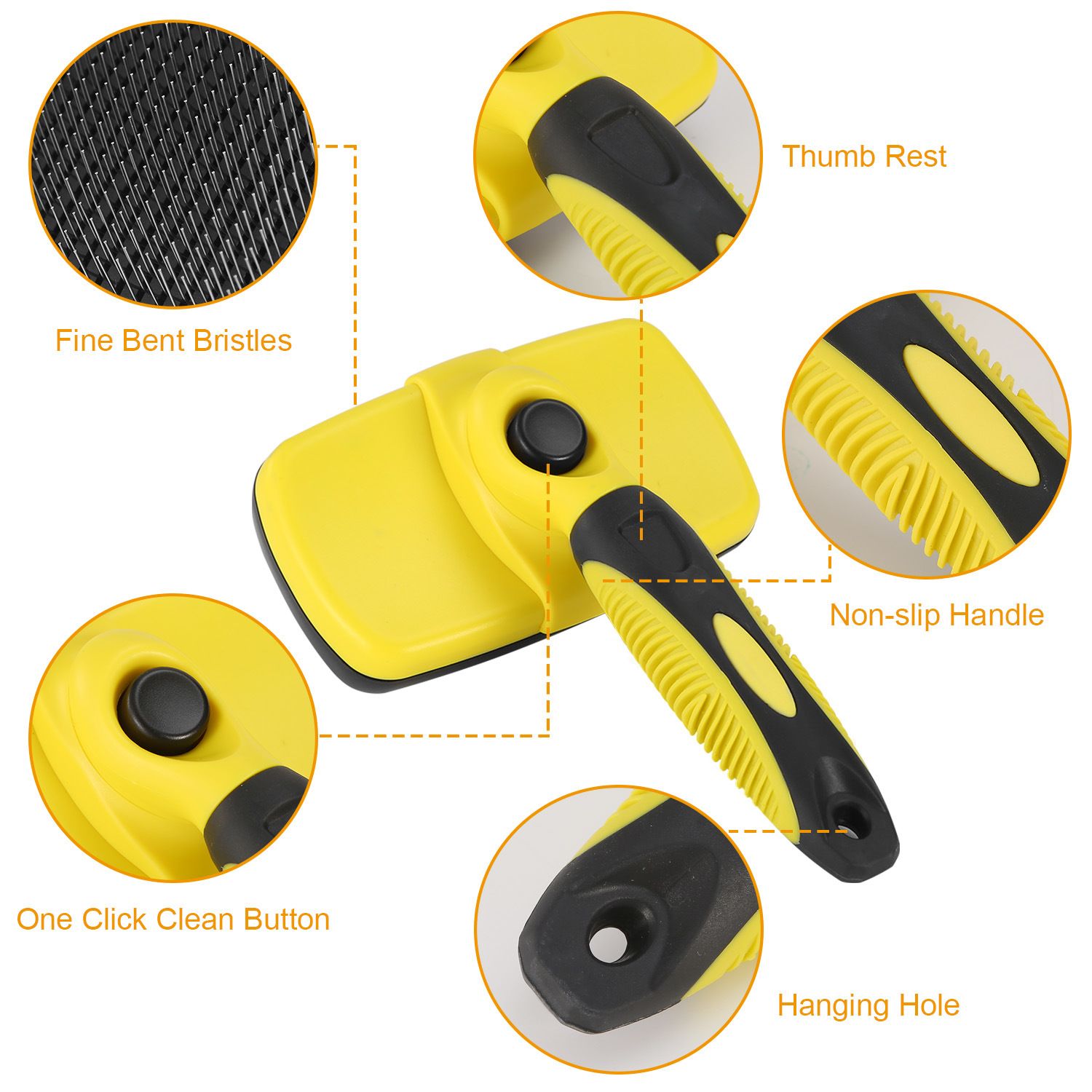 d0101h7xbc2 Self Cleaning Slicker Brush Pets Dogs Grooming Shedding Tools Pet Hair Grooming Remover - Image 2