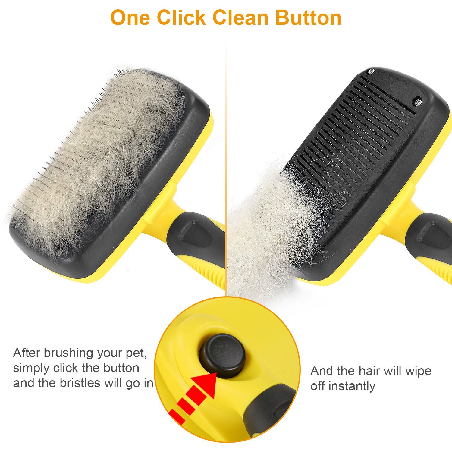 d0101h7xbc2 Self Cleaning Slicker Brush Pets Dogs Grooming Shedding Tools Pet Hair Grooming Remover - Image 3