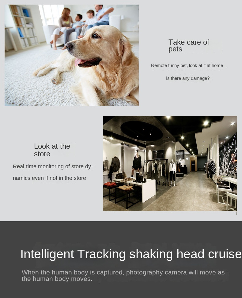 d0101h9f3wv 1080p WiFi pet Camera 360 Degree Home Camera with App; Night Vision; 2-Way Audio; pet camera; Motion Tracking; Sound Detection; Local&Cloud Storage - Image 5