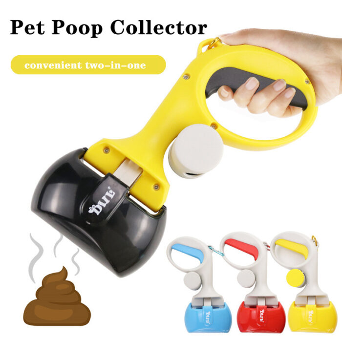 Pet Poop Picker Pick Up Excreta Cleaner Dog Pooper Scoopers Excrement Shovel Portable Pet Feces Clip with Garbage Bag Collector - Image 1