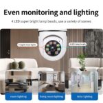 Pet camera E27 Surveillance Camera LED Light Bulb Socket 360° 2.4G WiFi Security Protection 1080P Spotlight Automatic Human Tracking - Image 7