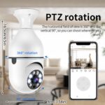 Pet camera E27 Surveillance Camera LED Light Bulb Socket 360° 2.4G WiFi Security Protection 1080P Spotlight Automatic Human Tracking - Image 6
