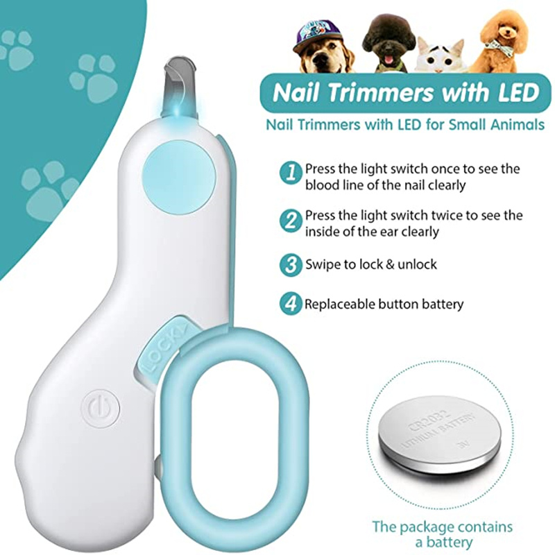 d0101himsev Pet Dog Cat Nail Clippers; Dog Nail Trimmers With LED Lights; Professional Beauty Care Tools - Image 4