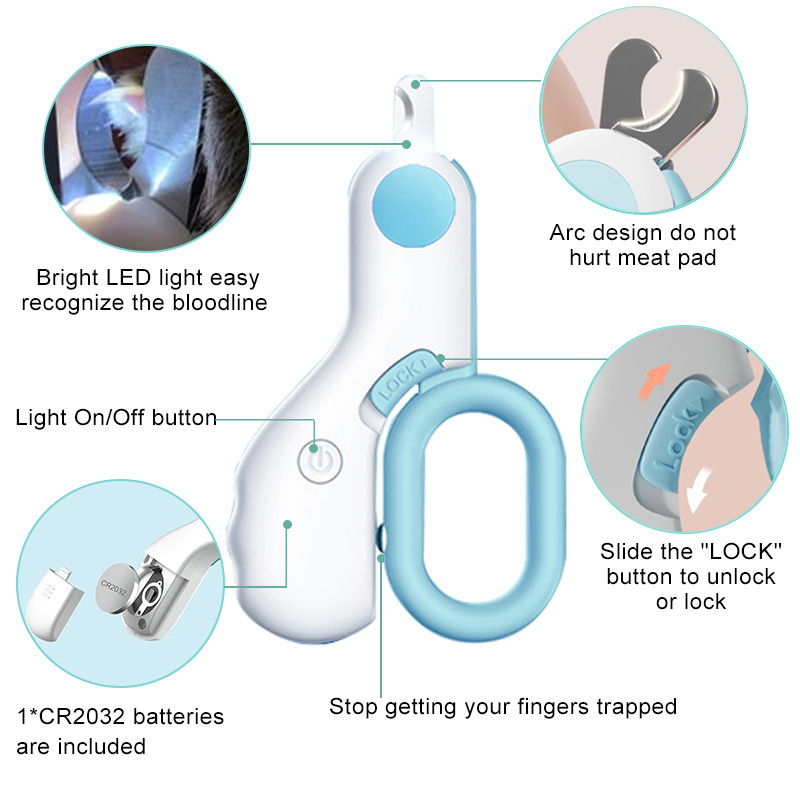 d0101himsev Pet Dog Cat Nail Clippers; Dog Nail Trimmers With LED Lights; Professional Beauty Care Tools - Image 7