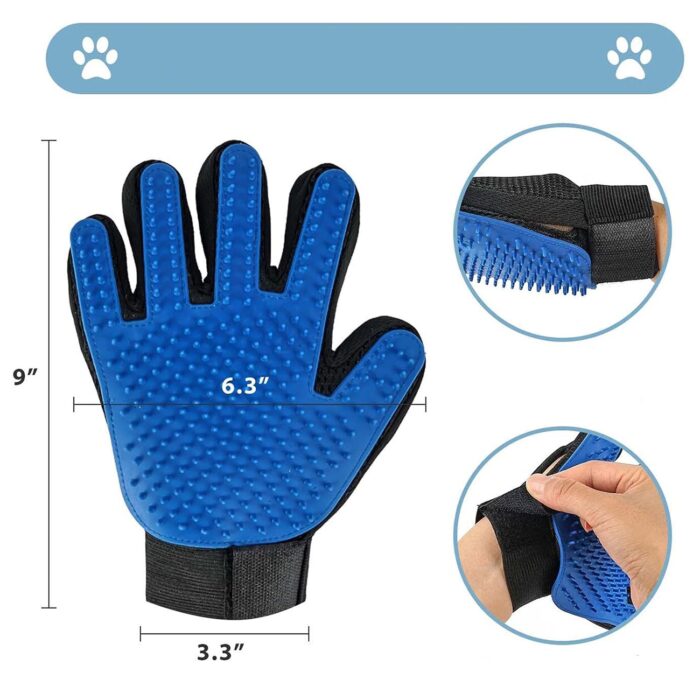 1pair Pet Grooming Glove Gentle Hair Remover Brush - Image 4