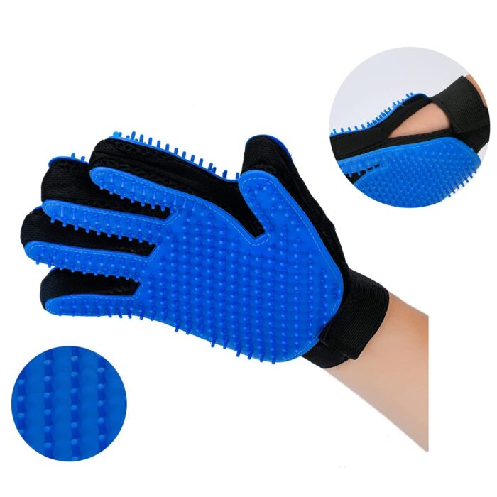 1pair Pet Grooming Glove Gentle Hair Remover Brush - Image 5