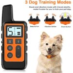 Dog Training Collar; Waterproof Shock Collars for Dog with Remote Range 1640 ft; 3 Training Modes; Beep; Vibration and Shock; Rechargeable Electric Dog Collar for Small Medium Large Dogs - Image 3
