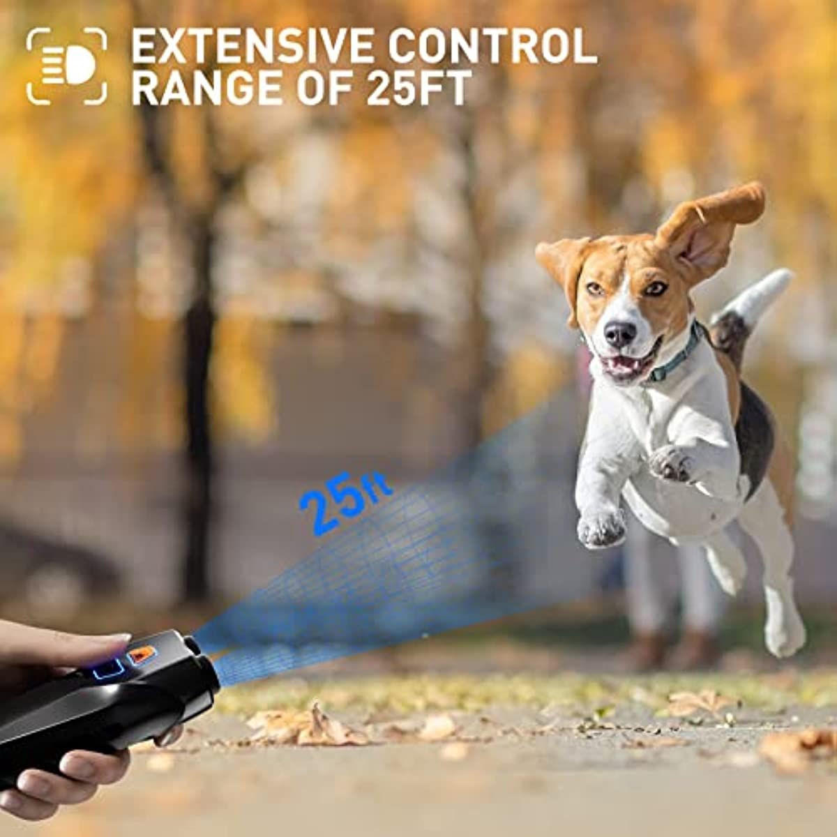 d0101hiqwrg Dog Barking Control Devices Dual Sensor Anti Barking Device with Training/Deterrent Modes Dog Whistle to Stop Barking Ultrasonic Dog Barking Deterrent with LED Flashlight 25 FT Range Rechargeable - Image 6