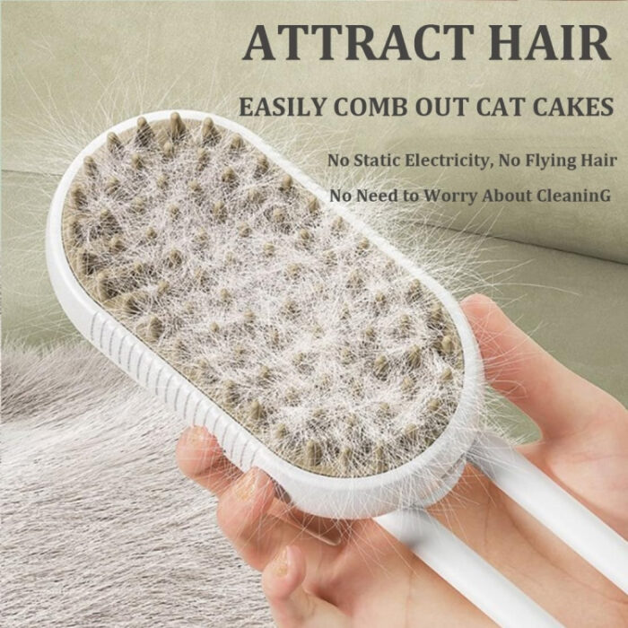 Foldable Rechargeable Cat Steamy Grooming Brush Cleaning Tool - Image 4