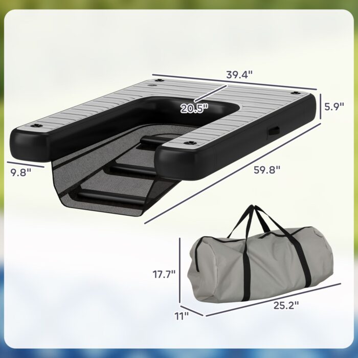 PawHut Inflatable Dog Boat Ramp Up to 286 lbs, for Boat, Dock, Lake, Non-Slip, Safe & Easy - Image 3