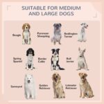 PawHut Rattan Outdoor Dog Bed with Canopy Soft Cushion Removable Cover Medium Large Dogs Gray - Image 7