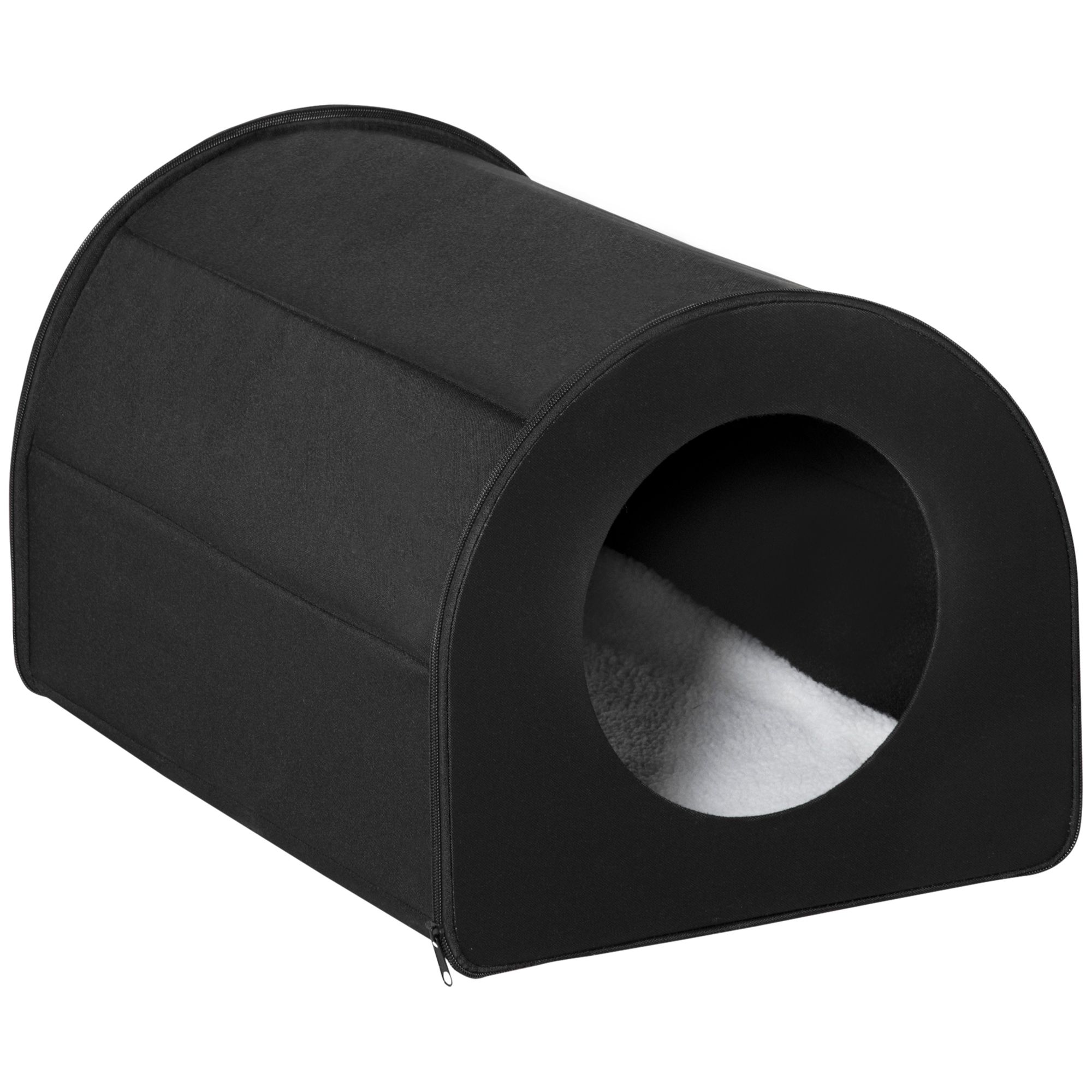d0102757utx PawHut Winter Portable Heated Double Wide Water-Resistant Indoor Outdoor cat houses for multiple cats - Black - Image 1