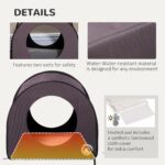 PawHut Heated Cat House Outdoor Portable Heated Cat Houses, Elevated Waterproof and Insulated A Safe Pet House Stay Warm and Dry Brown - Image 4