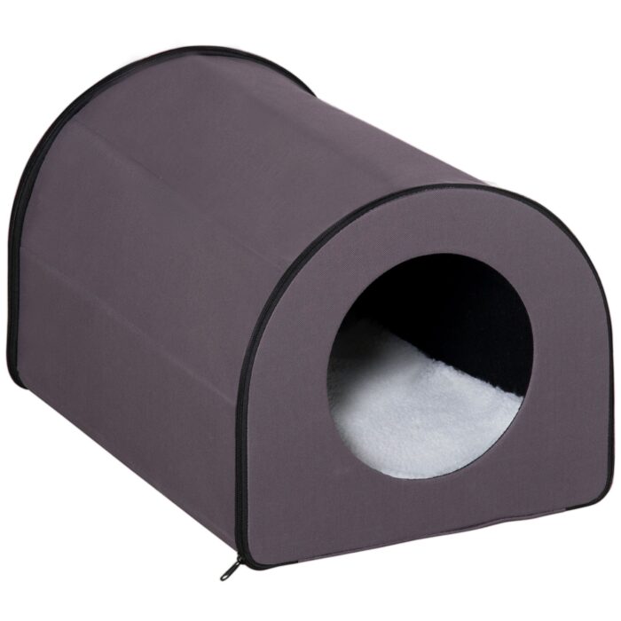 PawHut Heated Cat House Outdoor Portable Heated Cat Houses, Elevated Waterproof and Insulated A Safe Pet House Stay Warm and Dry Brown - Image 1