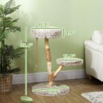 PawHut 35 Inch Modern Cat Tree for Indoor Adult Cats, with Wooden Scratching Posts, Cat Bed, Rope Cat Toy, Brown - Image 3