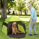 PawHut Extra Large Dog Portable Camping Tent with Carrying Bag for Beach Backyard Home in Green - Image 2