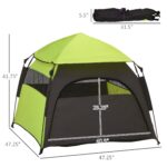 PawHut Extra Large Dog Portable Camping Tent with Carrying Bag for Beach Backyard Home in Green - Image 3