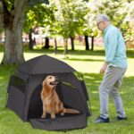 PawHut Pop Up Dog Tent for Extra Large and Large Dogs with Carry Bag, for Beach, Backyard, Home, Dark Gray - Image 2