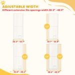 PawHut 67" Extra Tall Pet Gate, 30"-41" Dog Gate with Cat Door, 1.4" Narrow Gap, 2.8" and 5.5" Extension, for Doorway, Hallway - Image 7