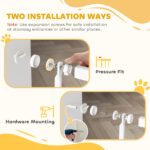 PawHut 67" Extra Tall Pet Gate, 30"-41" Dog Gate with Cat Door, 1.4" Narrow Gap, 2.8" and 5.5" Extension, for Doorway, Hallway - Image 6
