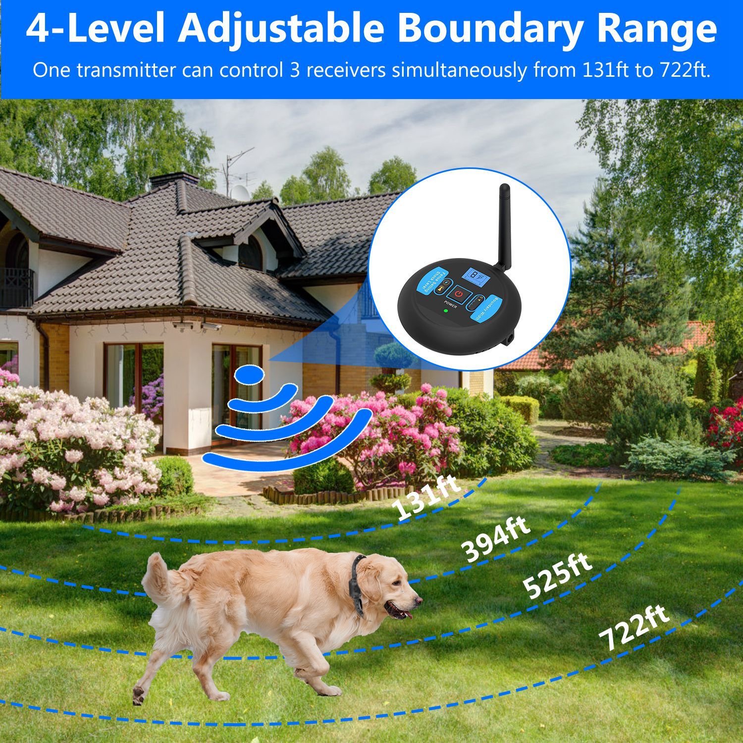 d0102h2g19u Wireless Electric Dog Fence Pet Shock Boundary Containment System Electric Training Collar For Small Medium Large Dogs - Image 7