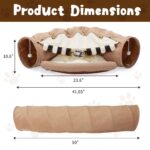 Collapsible Cat Tunnel Bed;  Hide Tunnel for Indoor Cats with Hanging Toys and Cushion Mat;  XH - Image 7