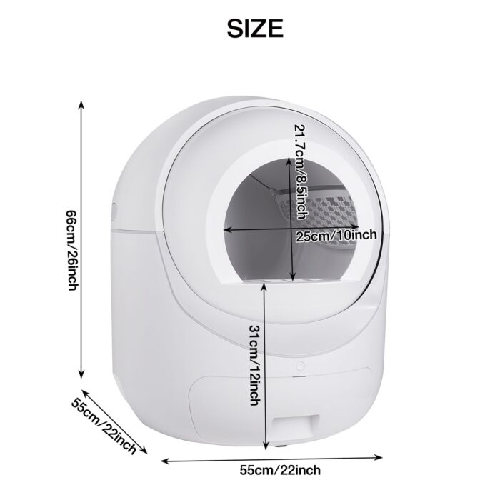 Smart Automatic Cat Litter Box,Automatic Scooping and Odor Removal, App Control, Support 5G&2.4G WiFi for Multiple Cats, Double Odor Removal - Image 2