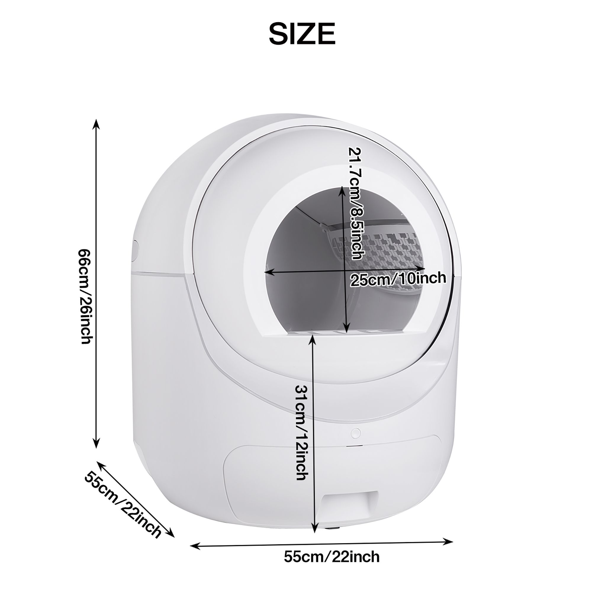 d0102h5uewp Smart Automatic Cat Litter Box,Automatic Scooping and Odor Removal, App Control, Support 5G&2.4G WiFi for Multiple Cats, Double Odor Removal - Image 2