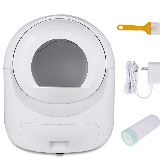 Smart Automatic Cat Litter Box,Automatic Scooping and Odor Removal, App Control, Support 5G&2.4G WiFi for Multiple Cats, Double Odor Removal - Image 1