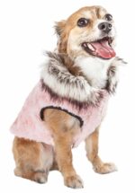 Pet Life Luxe 'Pinkachew' Charming Designer Mink Fur Dog Coat Jacket - Image 2