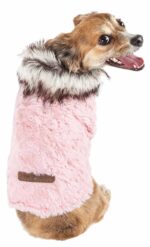 Pet Life Luxe 'Pinkachew' Charming Designer Mink Fur Dog Coat Jacket - Image 3