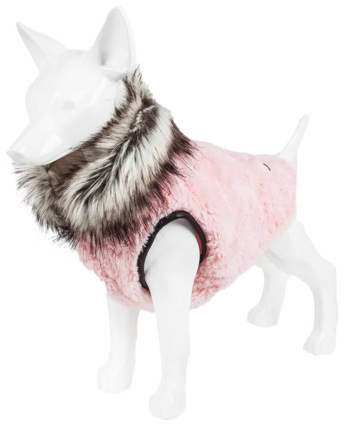 Pet Life Luxe 'Pinkachew' Charming Designer Mink Fur Dog Coat Jacket - Image 4