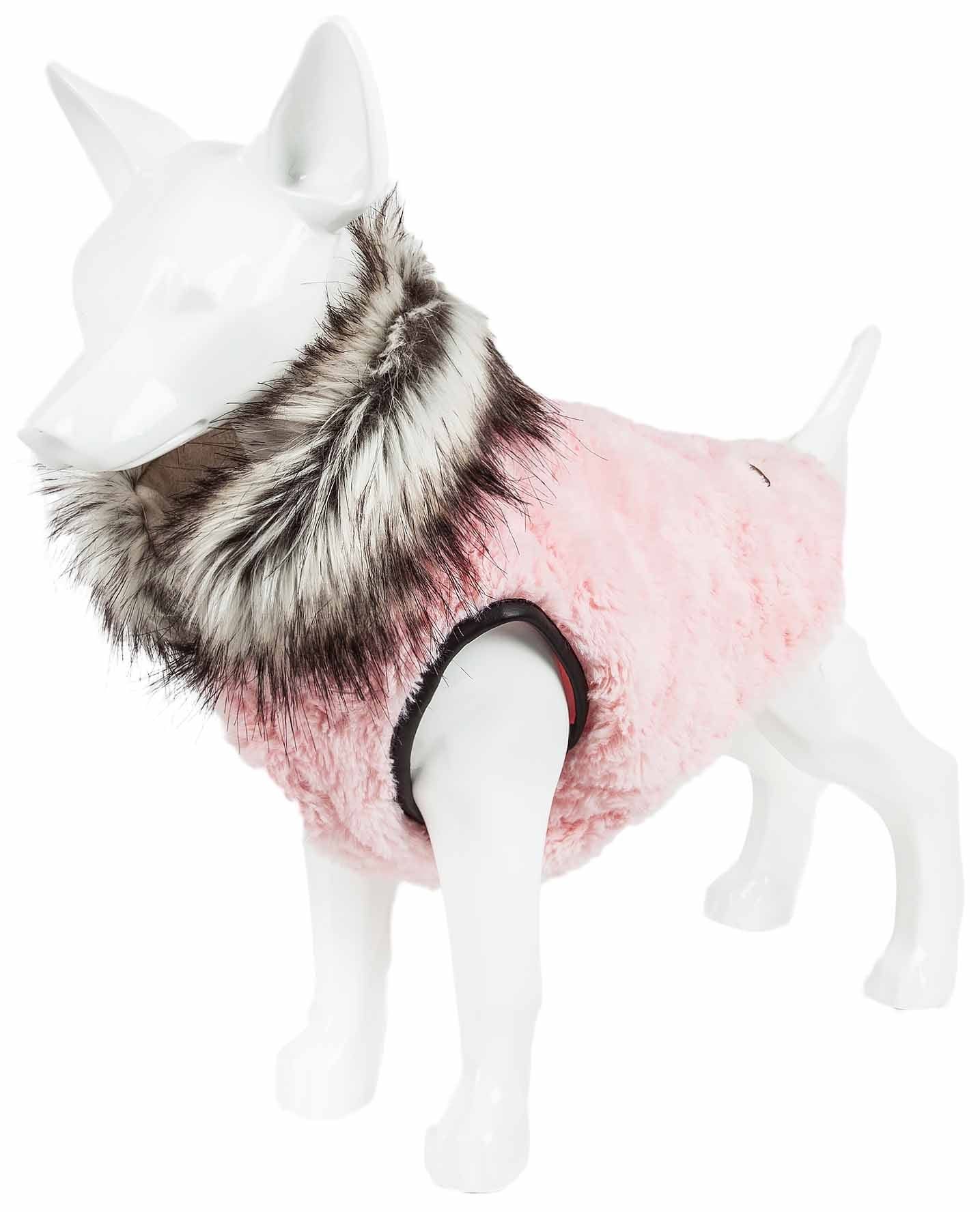 d0102h70mfu Pet Life Luxe 'Pinkachew' Charming Designer Mink Fur Dog Coat Jacket - Image 4