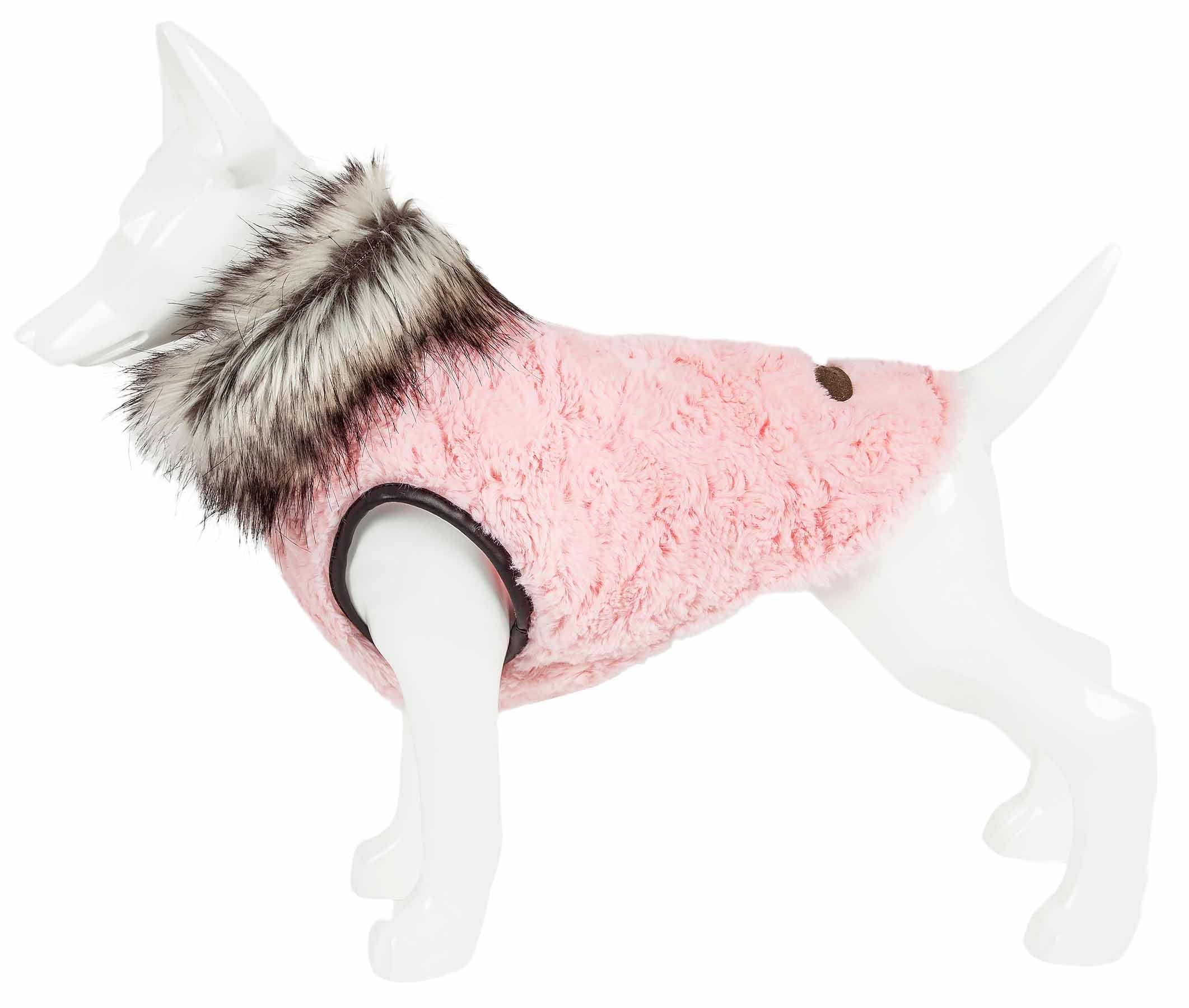 d0102h70mfu Pet Life Luxe 'Pinkachew' Charming Designer Mink Fur Dog Coat Jacket - Image 5