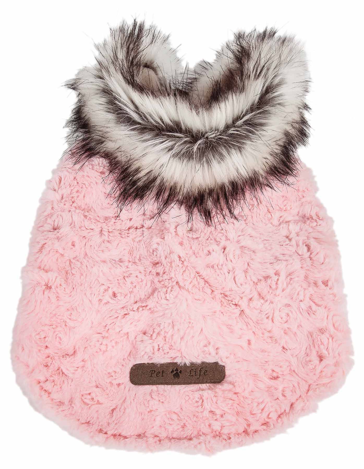 d0102h70mfu Pet Life Luxe 'Pinkachew' Charming Designer Mink Fur Dog Coat Jacket - Image 6
