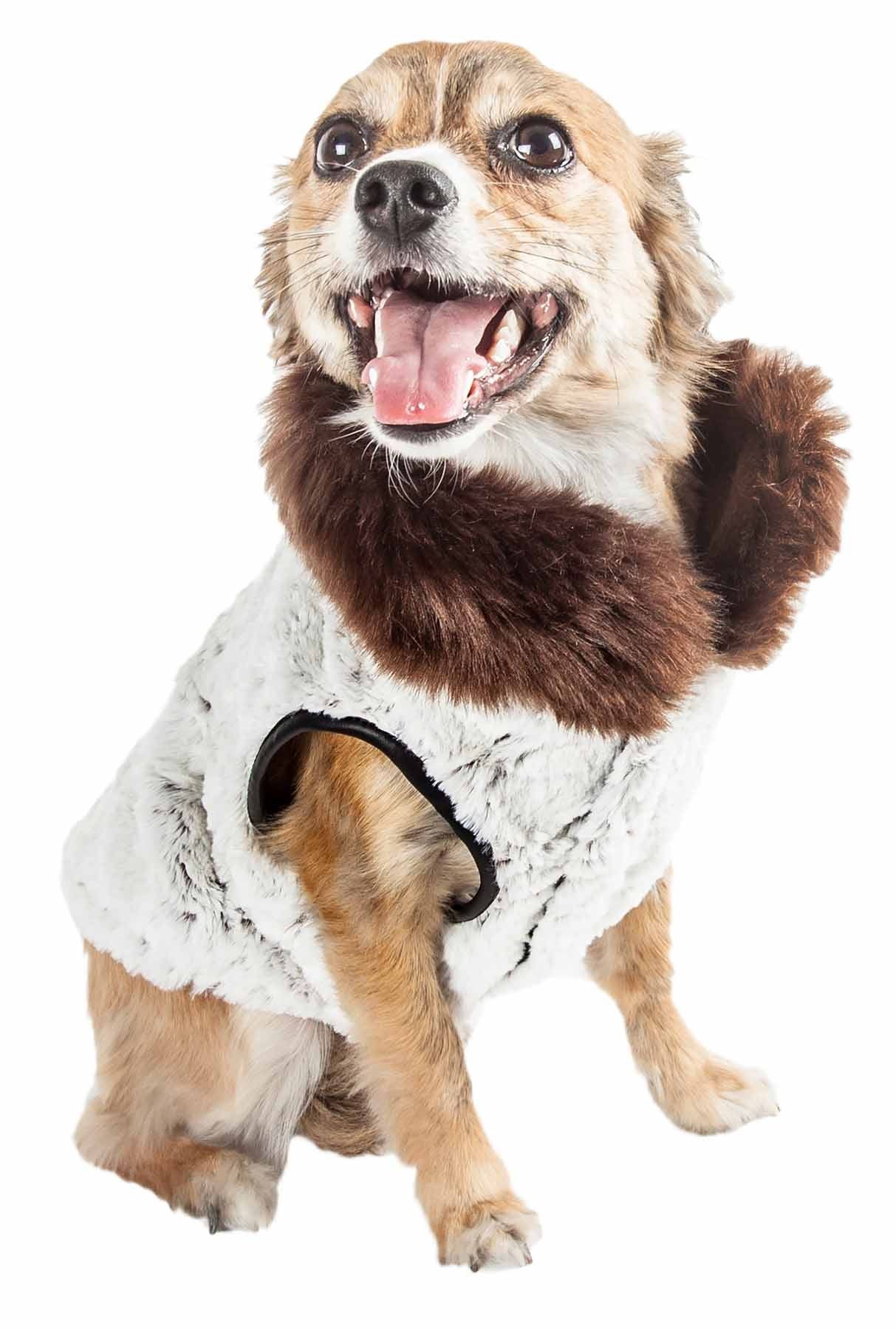 d0102h7lul7 Pet Life Luxe 'Purrlage' Pelage Designer Fur Dog Coat Jacket - Image 2