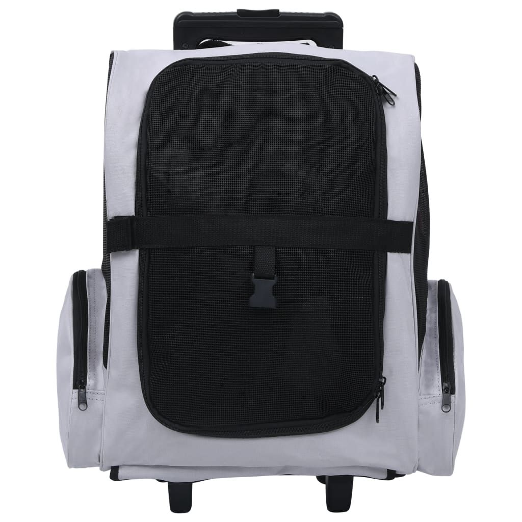 d0102heijjj Foldable Multipurpose Pet Trolley Gray - Image 2