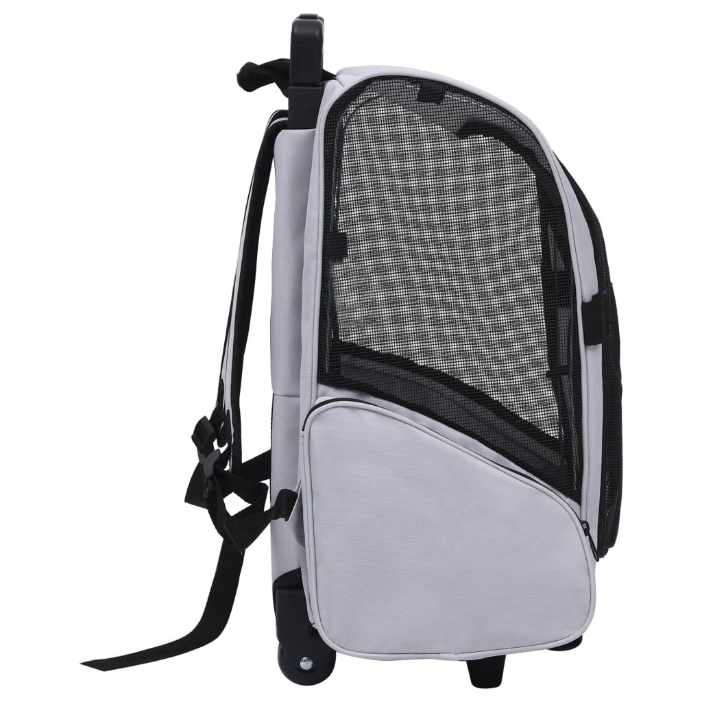 d0102heijjj Foldable Multipurpose Pet Trolley Gray - Image 3