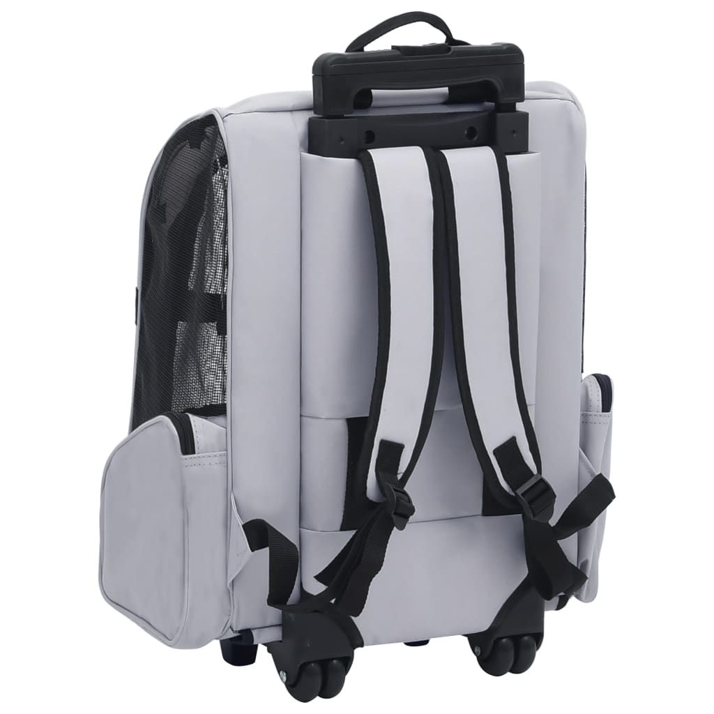 d0102heijjj Foldable Multipurpose Pet Trolley Gray - Image 4