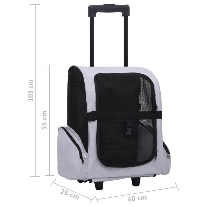 Foldable Multipurpose Pet Trolley Gray - Image 7