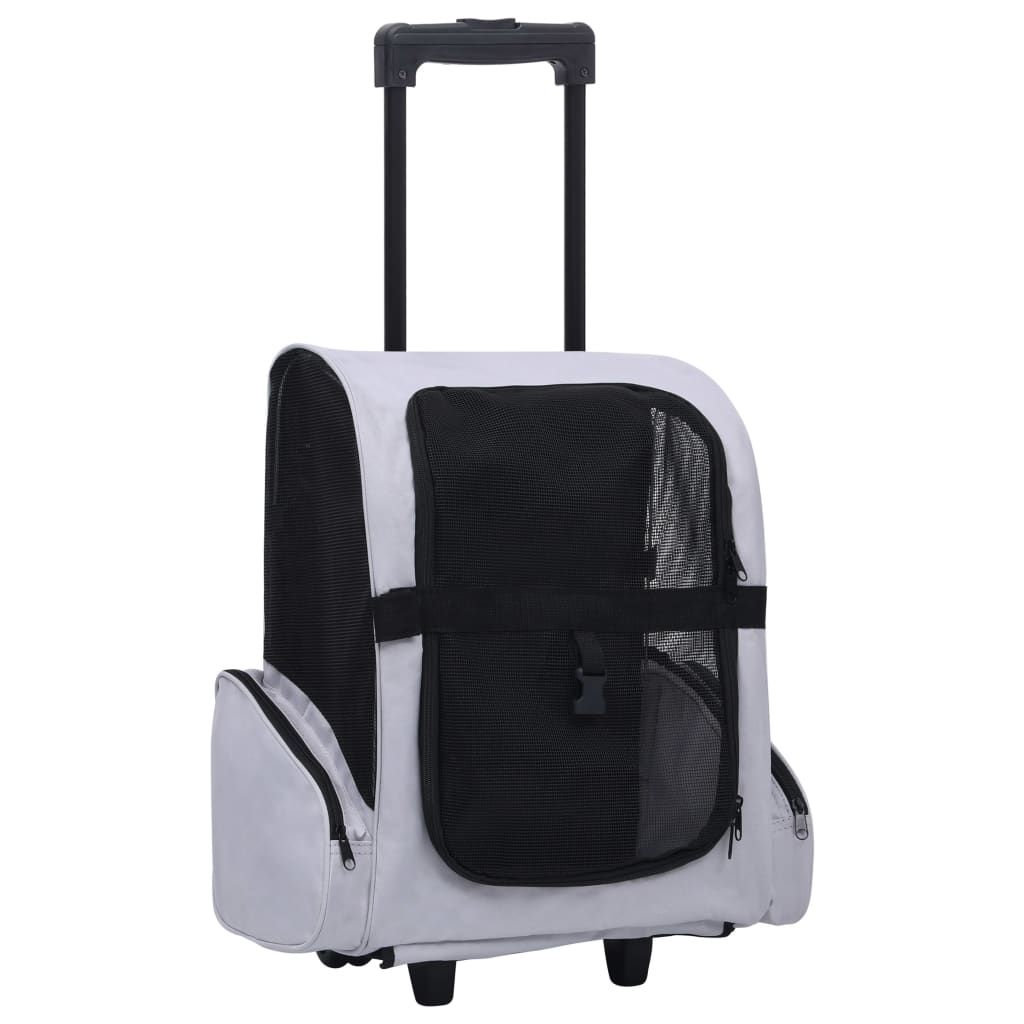 d0102heijjj Foldable Multipurpose Pet Trolley Gray - Image 1