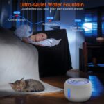 2.5L 84.54OZ Pet Water Fountain Smart Pet Drinking Fountain with LED Light 7 Pack Replaceable Filters Water Level Quiet Pump Dry-Run Protection Cat Dog - Image 4