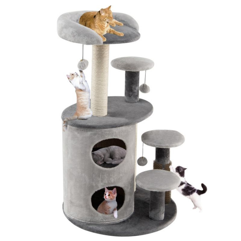 d0102hgt70y 40 Inch Cat Tree Tower Multi-Level Activity Tree with 2-Tier Cat-Hole Condo - Image 3