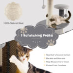 40 Inch Cat Tree Tower Multi-Level Activity Tree with 2-Tier Cat-Hole Condo - Image 5