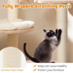 4-in-1 Large Wooden Cat Tower with Space Capsule Nest for Indoor Cats - Image 6