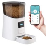 Automatic Cat Feeders with App. 6L Capacity Automatic Cat Food Dispenser with Programmable Timer, Voice Recorder. Wifi Cat Feeder Automatic. Automatic Pet Feeder for Dry Food